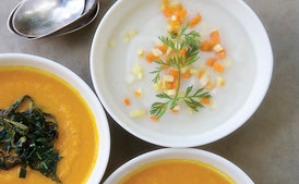 Ivory Carrot Soup with a Fine Dice of Orange Carrots