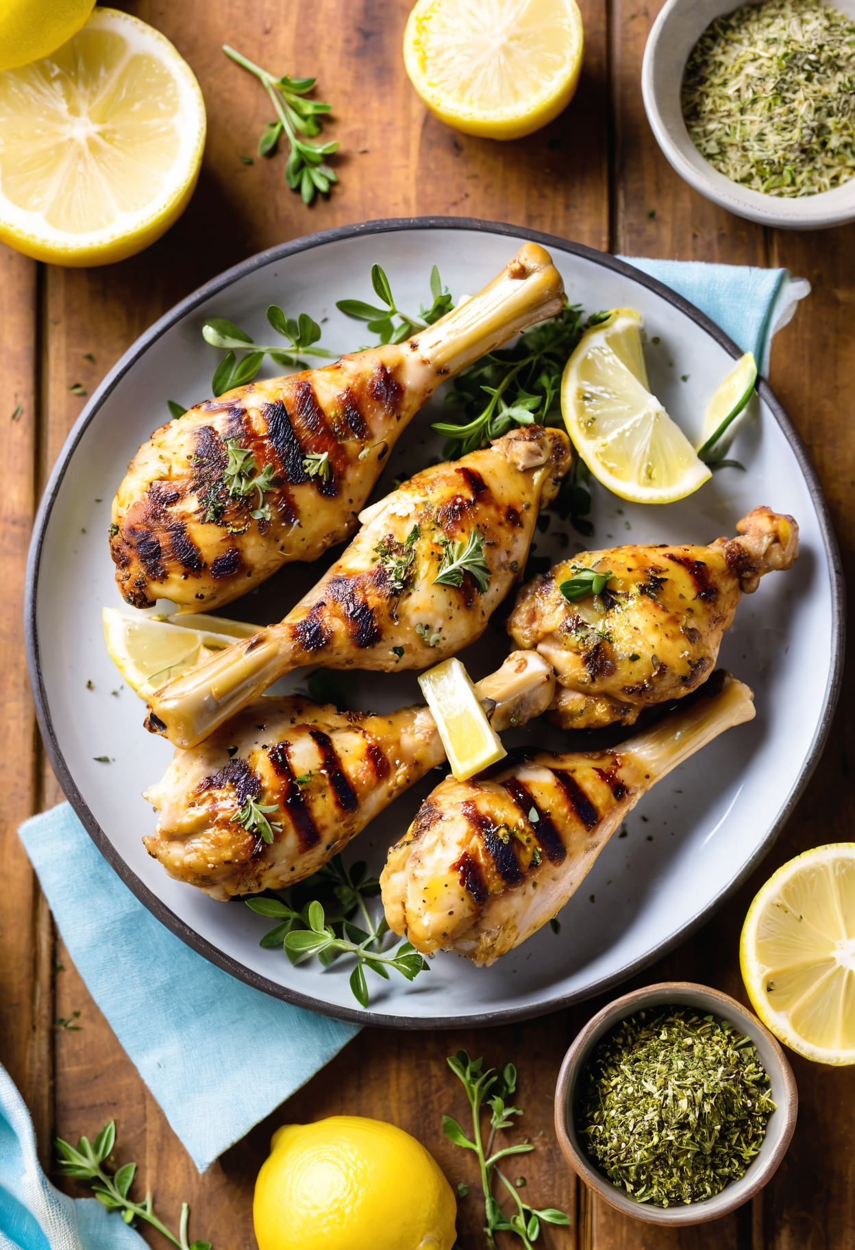 Grilled Lemon-Oregano Chicken Drumsticks